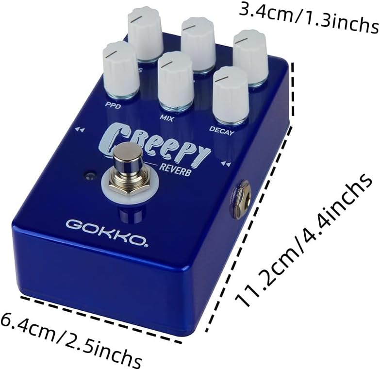 GOKKO CREEPY REVERB GK - 26 - Versatile Reverb Pedal with 6 - Control Tone Shaping - True Bypass & Durable Metal Enclosure - Image 1
